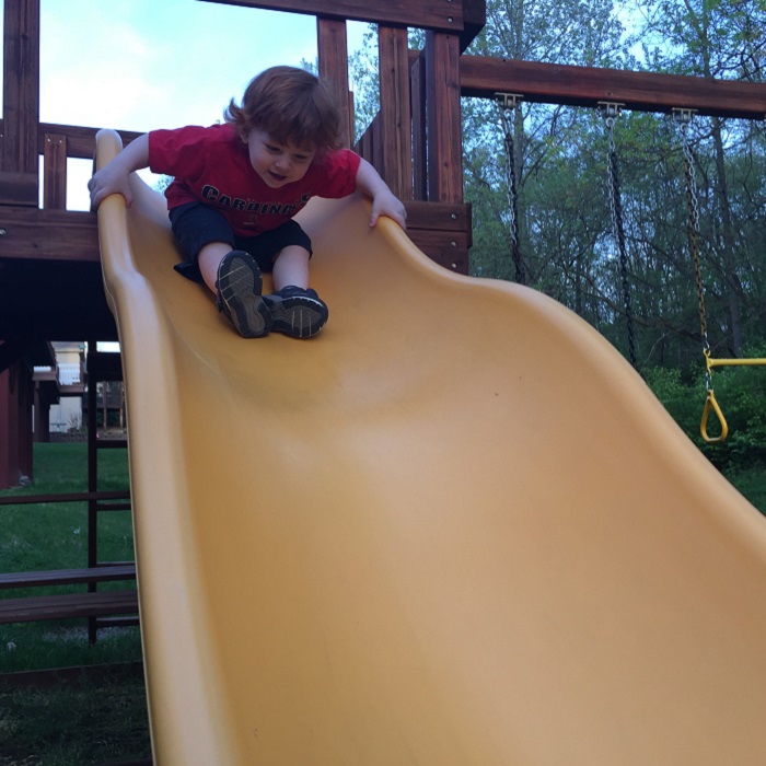 fred plays on slide